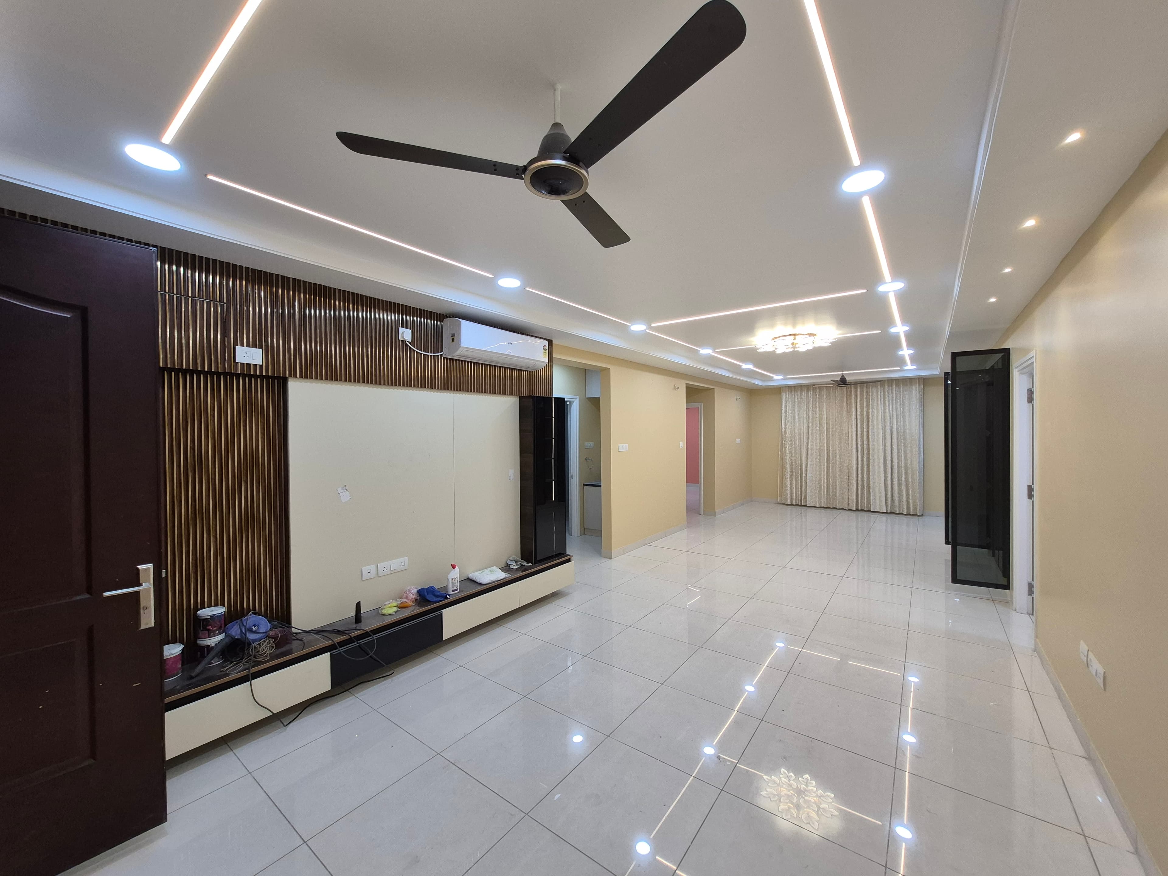 Completed Amaravati living room interior with layered textures